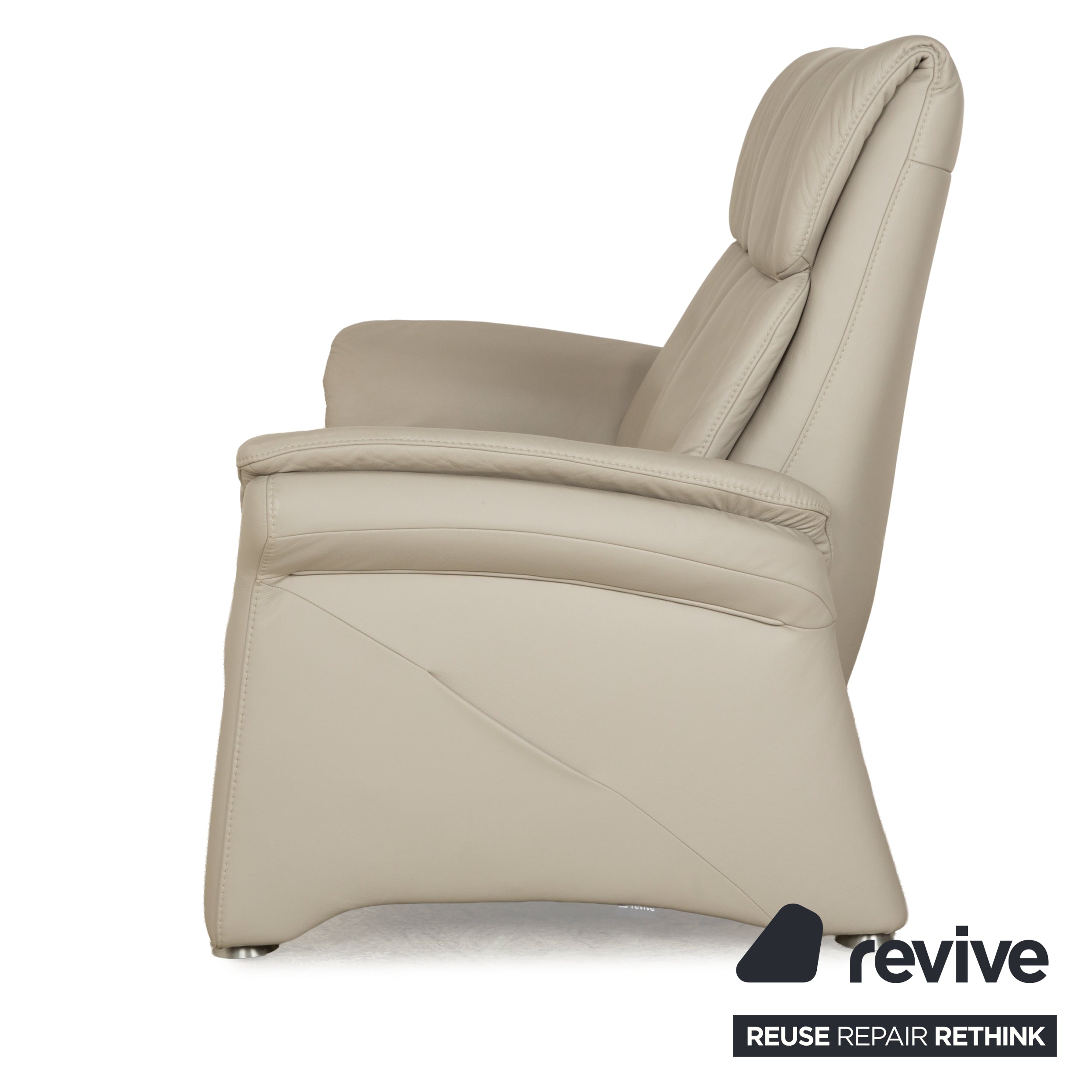 Himolla Cumuly Leather Two-Seater Beige Light Grey Sofa Couch
