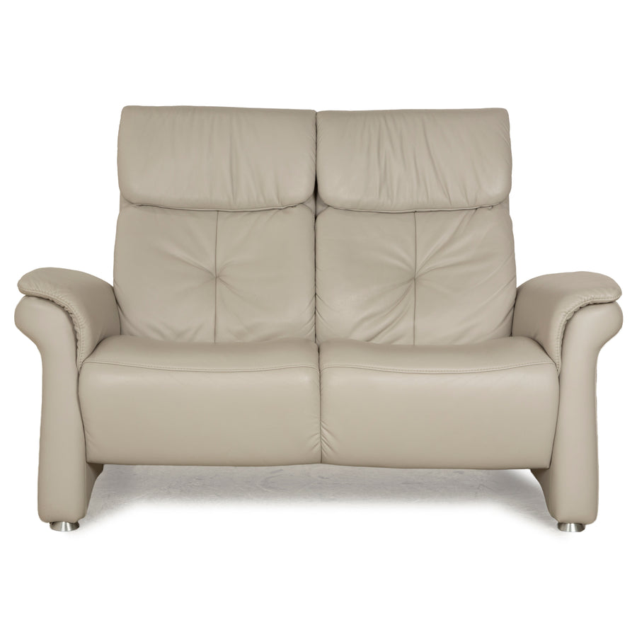Himolla Cumuly Leather Two-Seater Beige Light Grey Sofa Couch