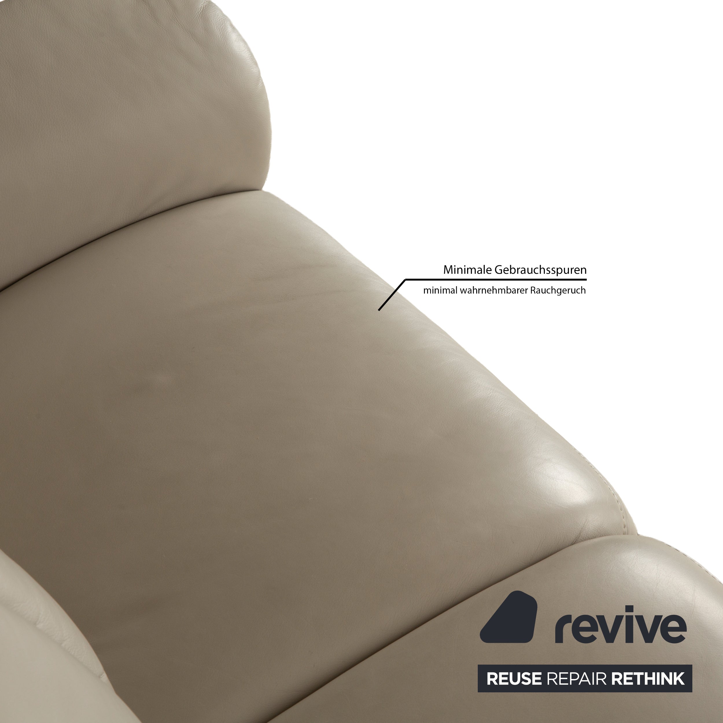 Himolla Cumuly Leather Two-Seater Beige Light Grey Sofa Couch