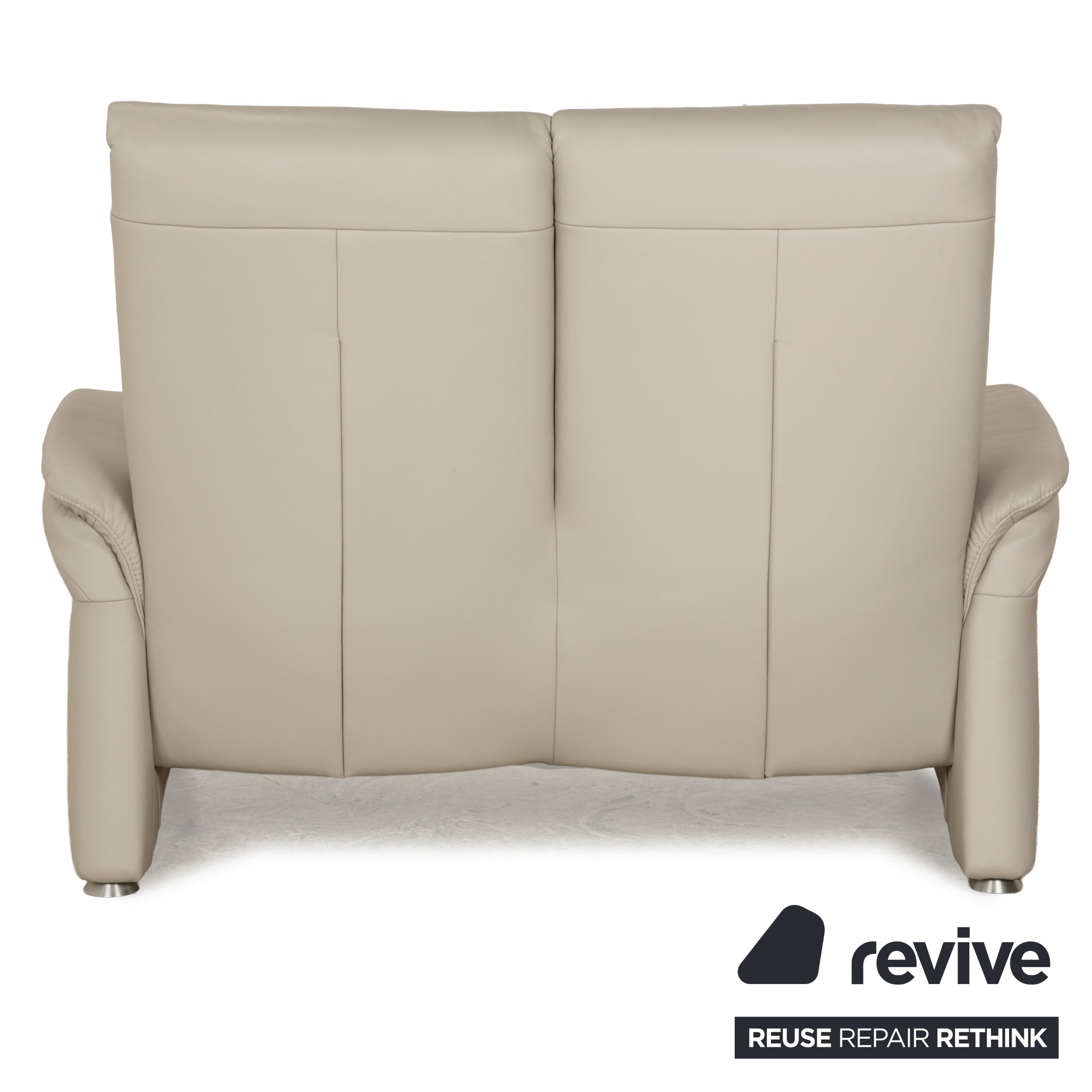 Himolla Cumuly Leather Two-Seater Beige Light Grey Sofa Couch