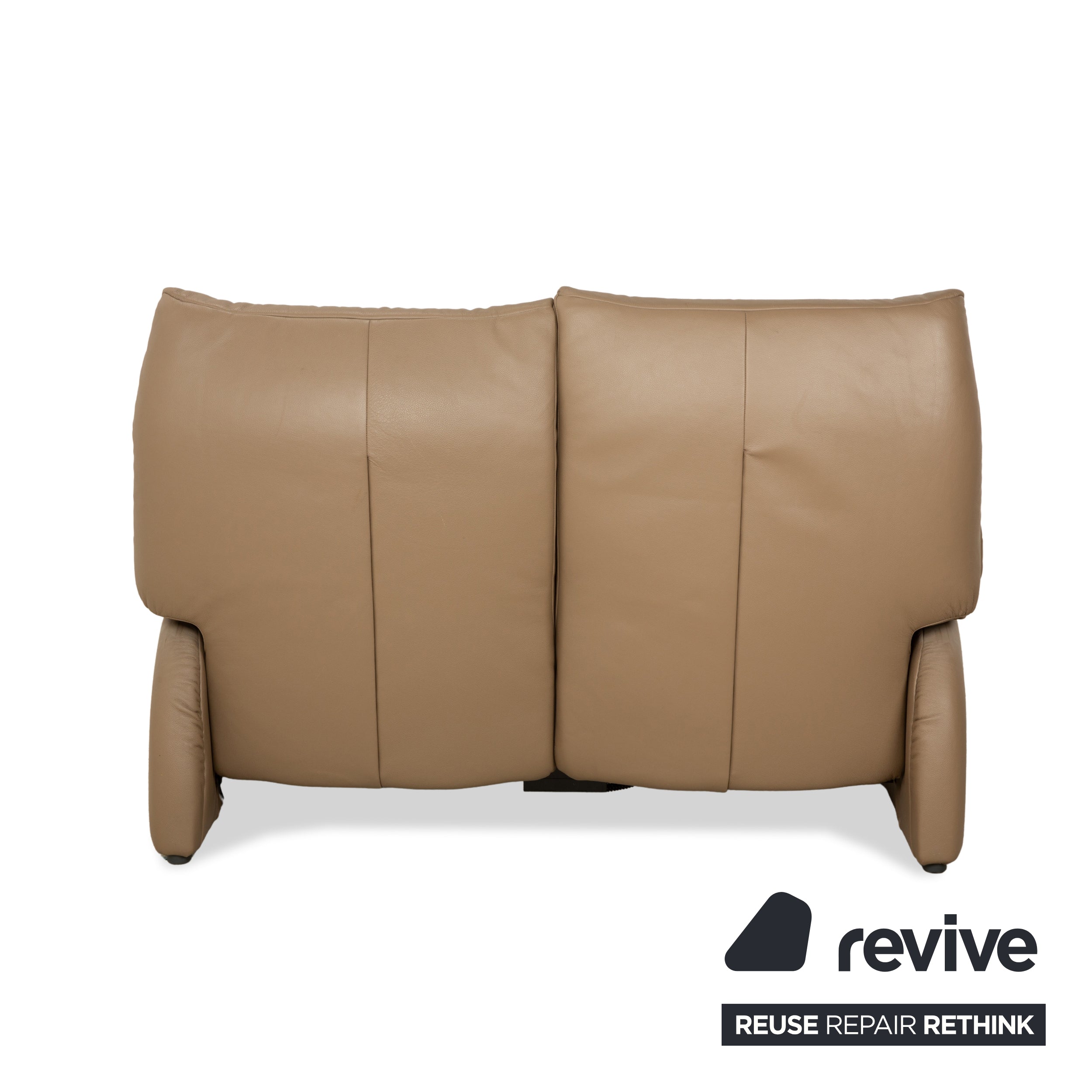 Himolla Cumuly Leather Two-Seater Brown Olive Electric Function Sofa Couch