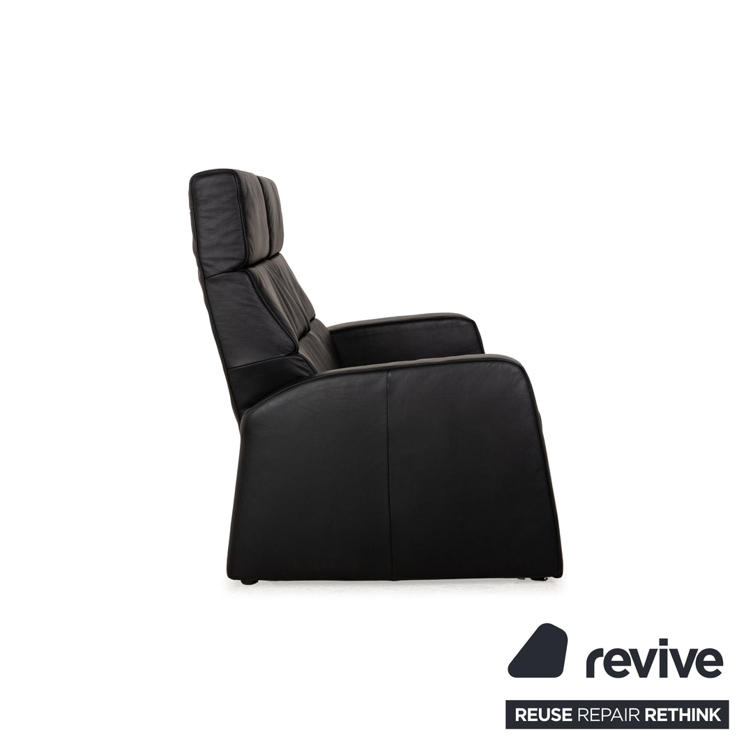 Himolla Cumuly Leather Two-Seater Dark Blue Manual Function Sofa Couch