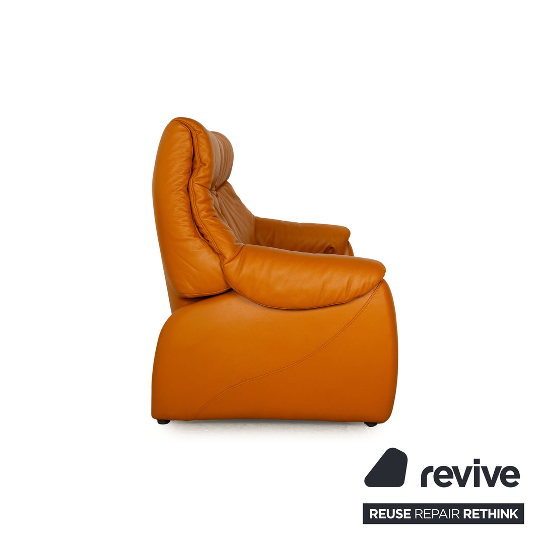 Himolla Cumuly Leather Two Seater Yellow Gold Manual Function Sofa Couch