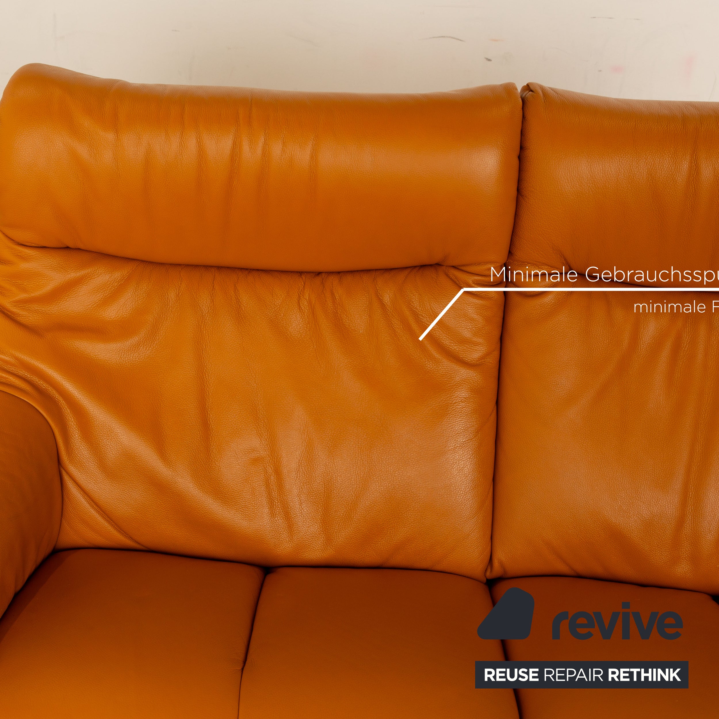 Himolla Cumuly Leder Zweisitzer Gelb Gold manuelle Funktion Sofa Couch