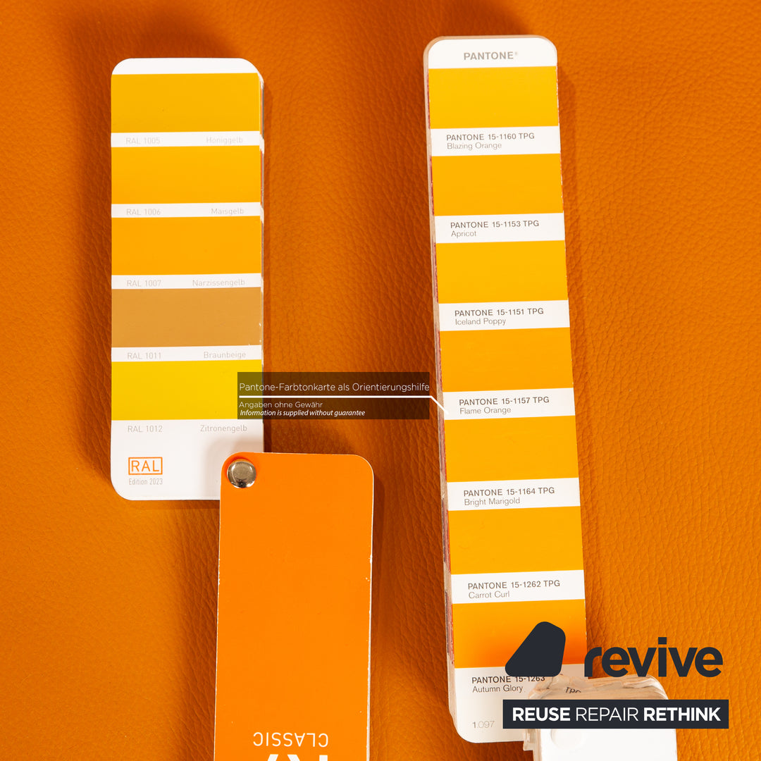 Himolla Cumuly Leather Two Seater Orange Apricot Sofa Couch