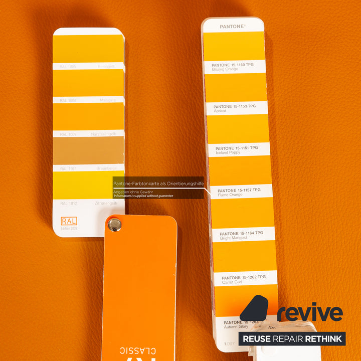 Himolla Cumuly Leather Two Seater Orange Apricot Sofa Couch