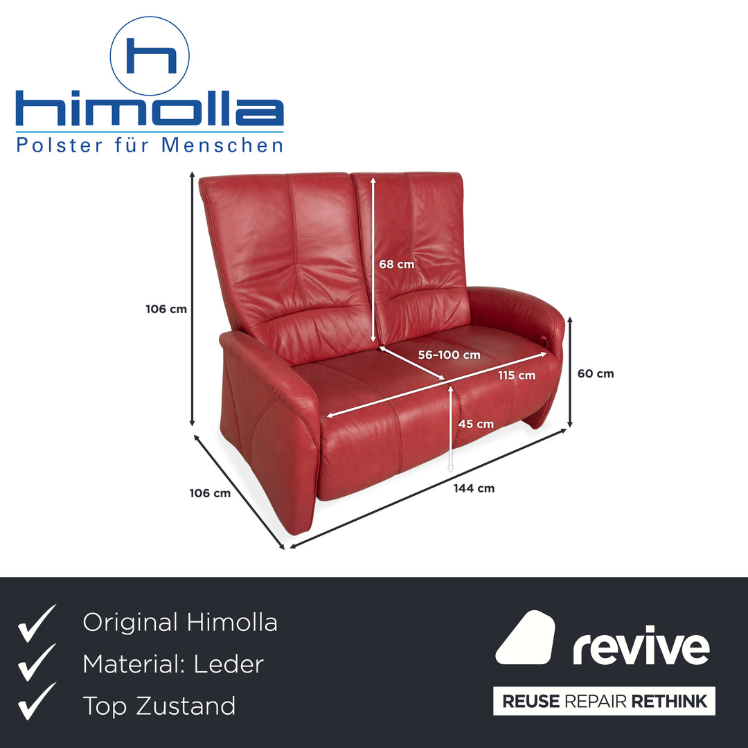 Himolla Cumuly Leder Zweisitzer Rot manuelle Funktion Sofa Couch