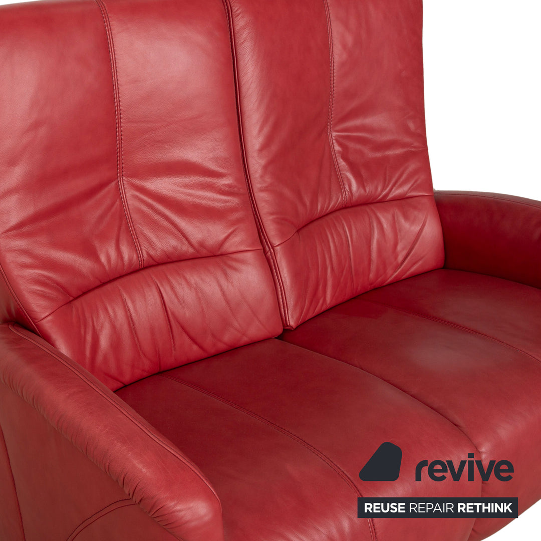 Himolla Cumuly Leder Zweisitzer Rot manuelle Funktion Sofa Couch