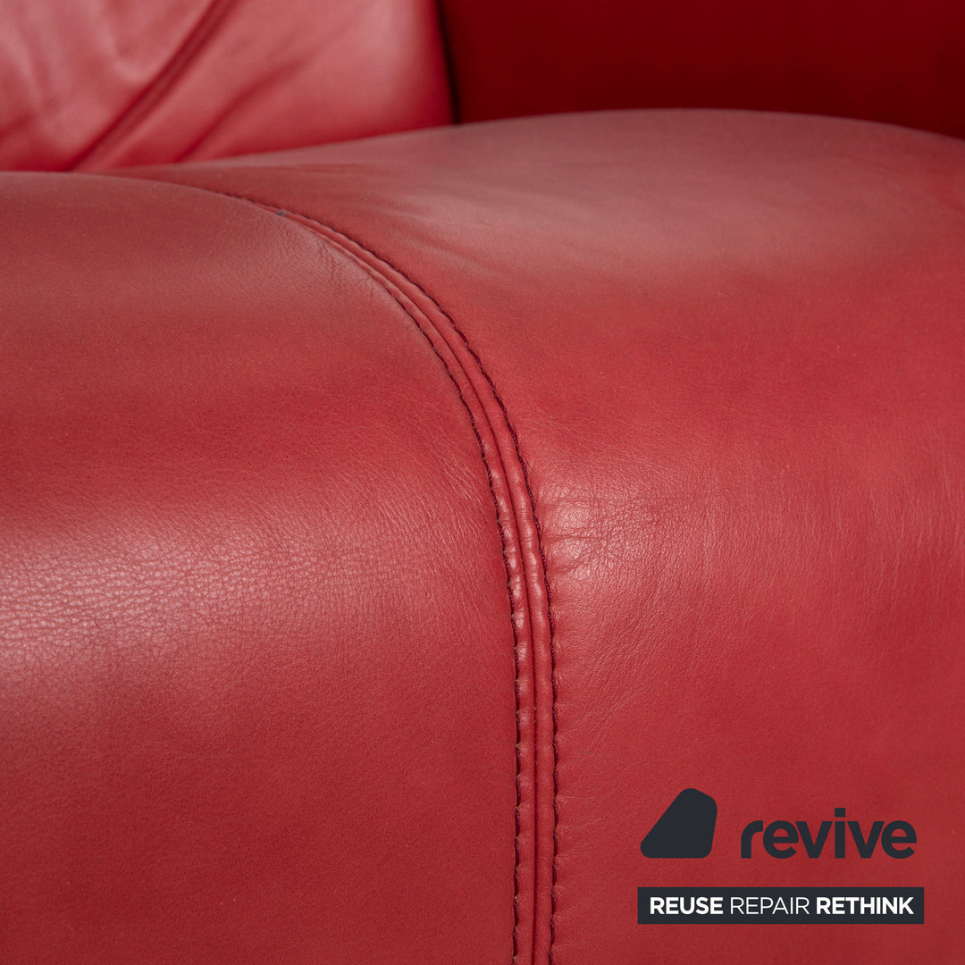 Himolla Cumuly Leder Zweisitzer Rot manuelle Funktion Sofa Couch