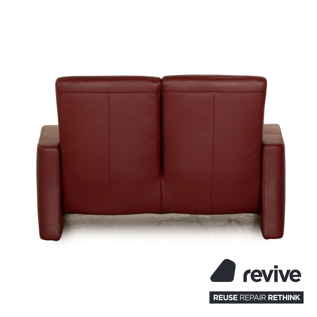 Himolla Cumuly Leather Two Seater Red Wine Red Sofa Couch