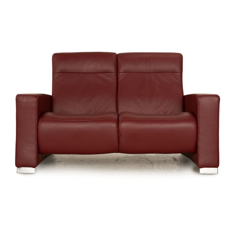 Himolla Cumuly Leather Two Seater Red Wine Red Sofa Couch