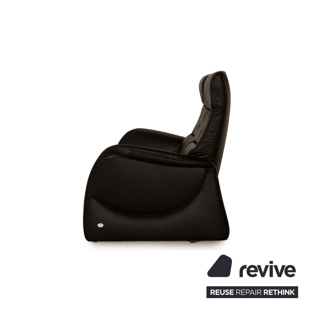 Himolla Cumuly Leather Two Seater Black Manual Function Sofa Couch