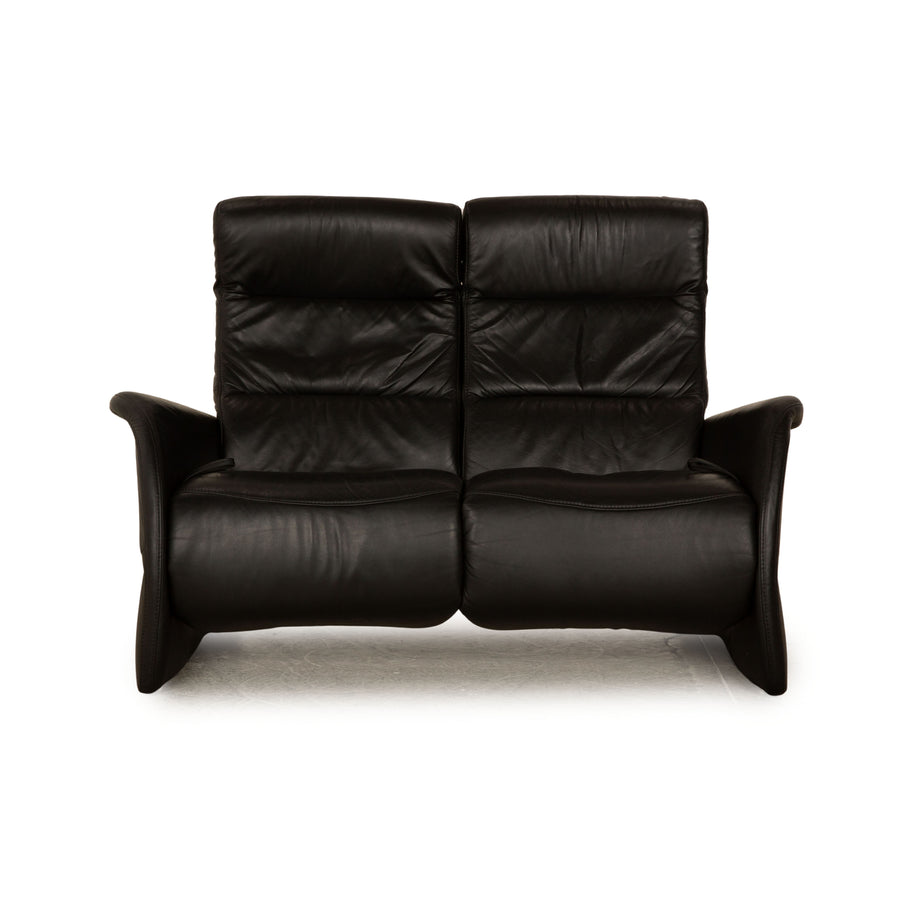 Himolla Cumuly Leather Two Seater Black Manual Function Sofa Couch