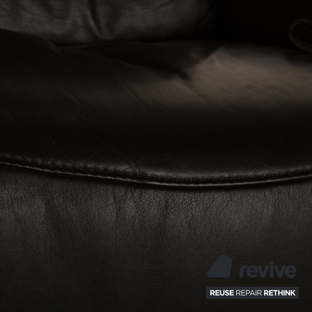 Himolla Cumuly Leather Two Seater Black Manual Function Sofa Couch