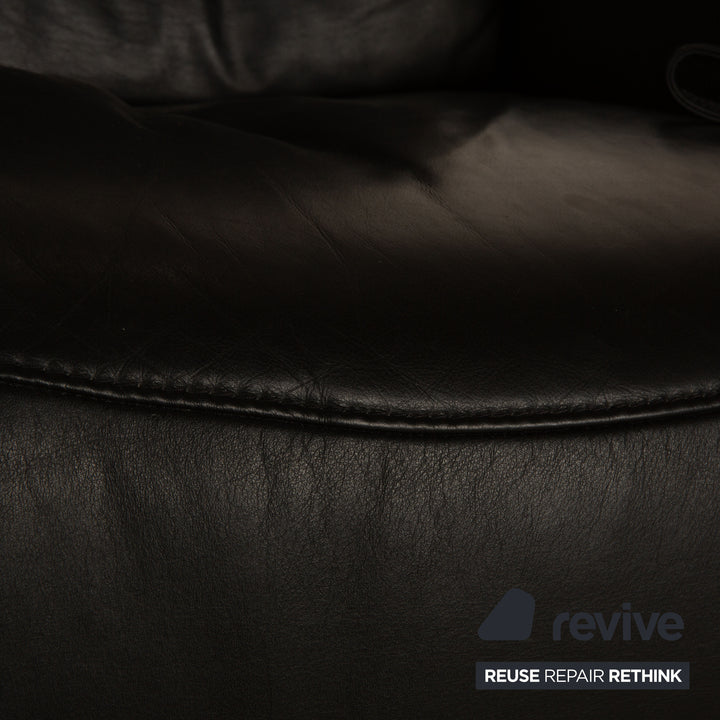 Himolla Cumuly Leather Two Seater Black Manual Function Sofa Couch