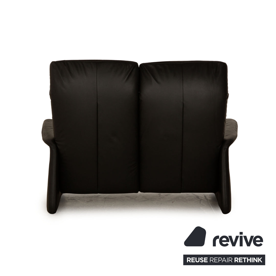 Himolla Cumuly Leather Two Seater Black Manual Function Sofa Couch