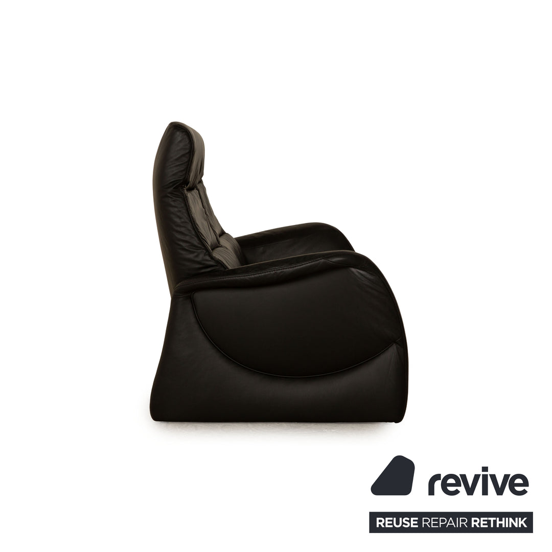 Himolla Cumuly Leather Two Seater Black Manual Function Sofa Couch