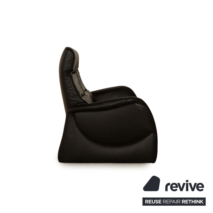 Himolla Cumuly Leather Two Seater Black Manual Function Sofa Couch
