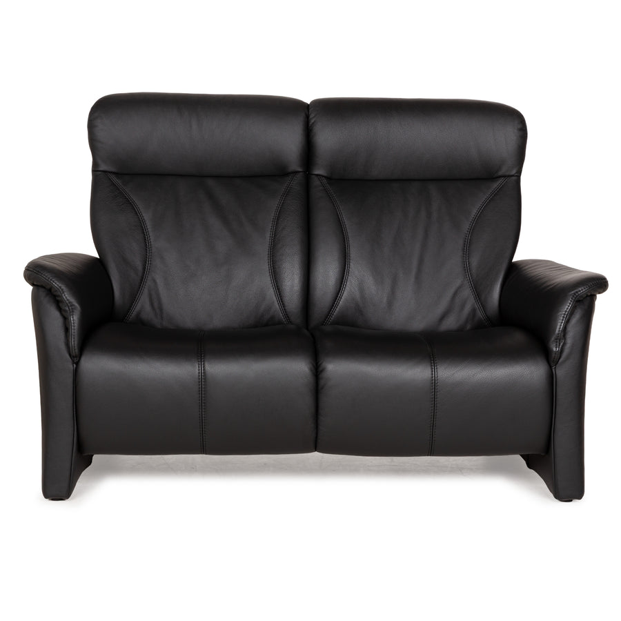 Himolla Cumuly Leather Two-Seater Black Sofa Couch