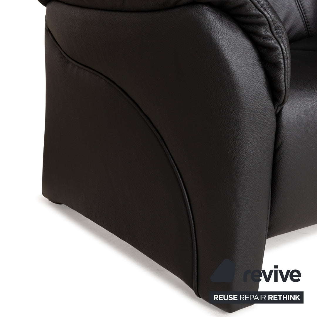 Himolla Cumuly Leather Two-Seater Black Sofa Couch