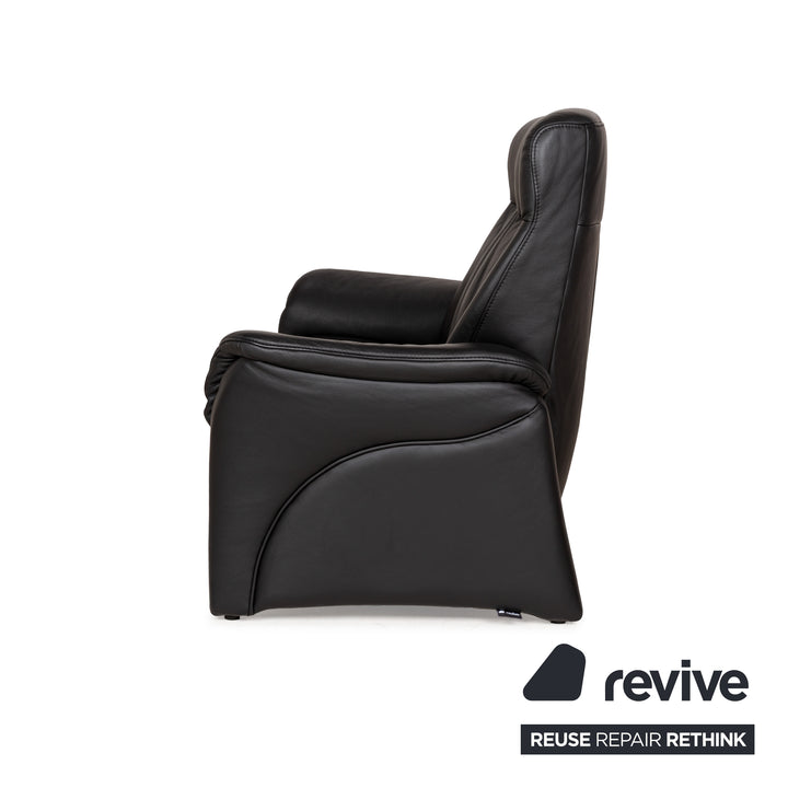 Himolla Cumuly Leather Two-Seater Black Sofa Couch
