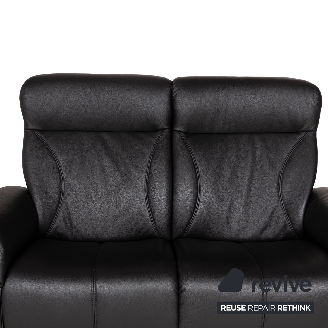 Himolla Cumuly Leather Two-Seater Black Sofa Couch