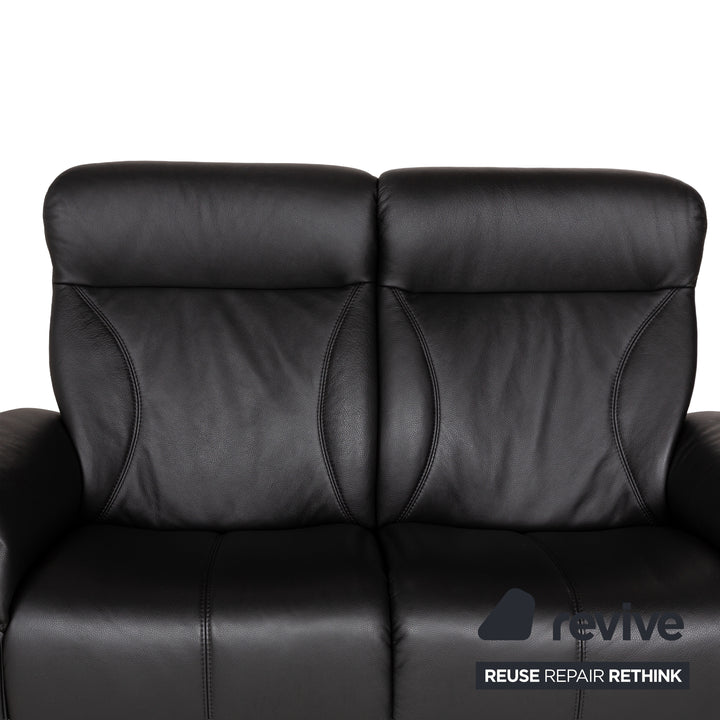 Himolla Cumuly Leather Two-Seater Black Sofa Couch