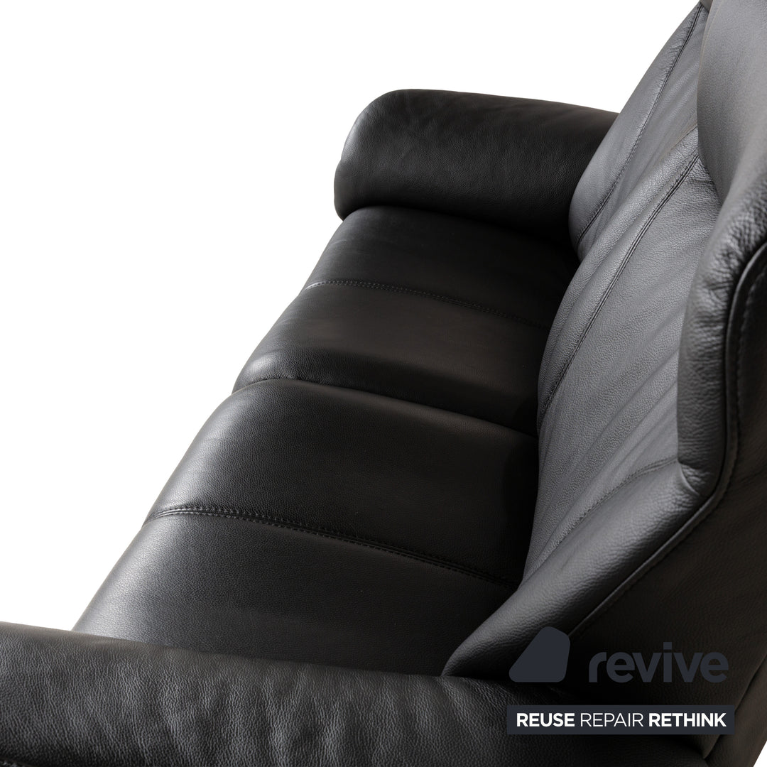 Himolla Cumuly Leder Zweisitzer Schwarz Sofa Couch