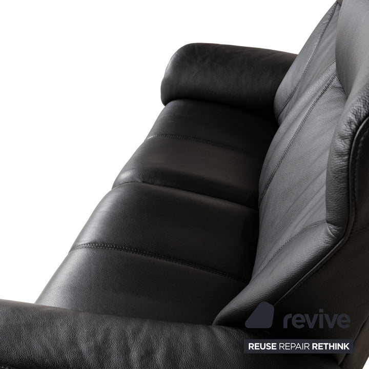 Himolla Cumuly Leder Zweisitzer Schwarz Sofa Couch