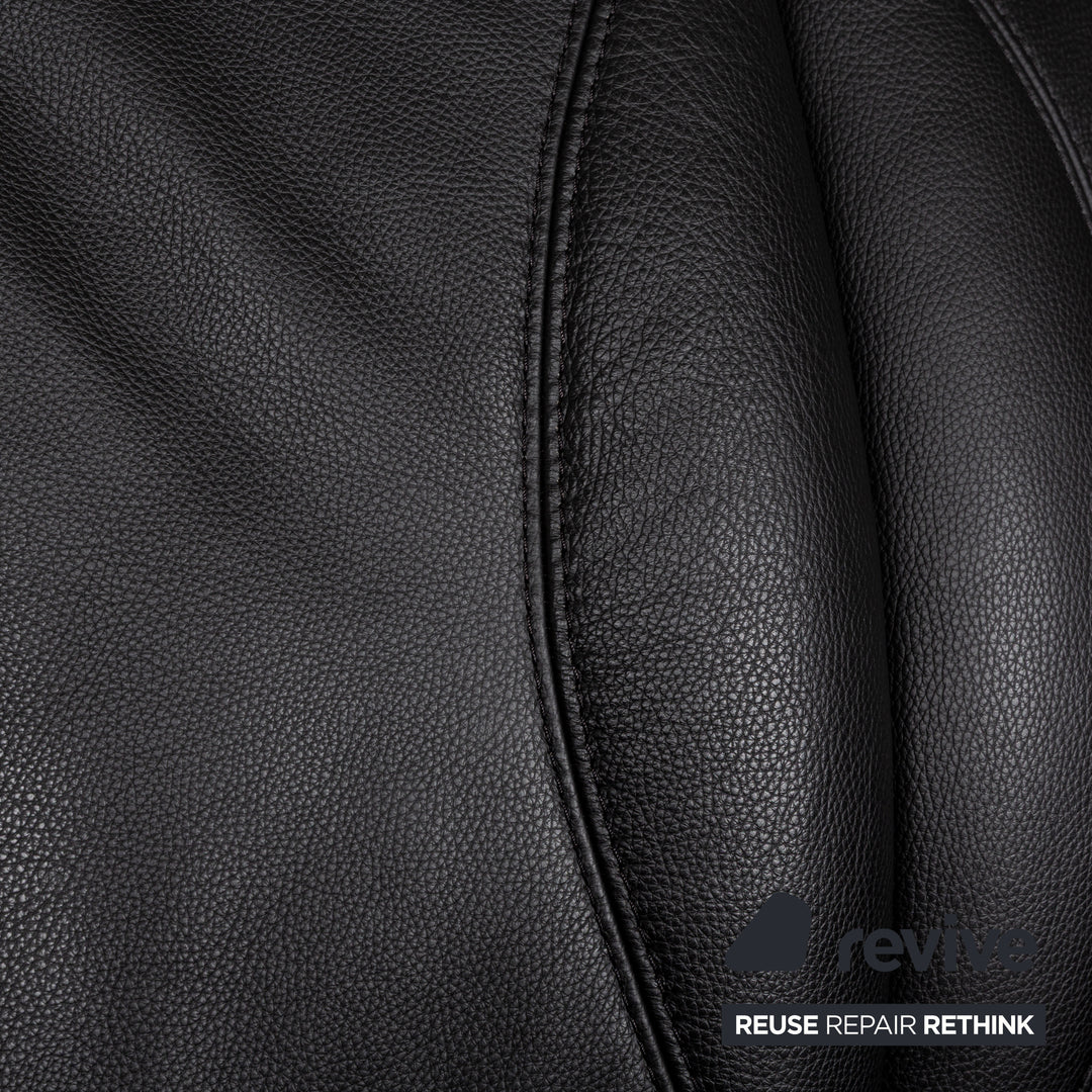 Himolla Cumuly Leather Two-Seater Black Sofa Couch