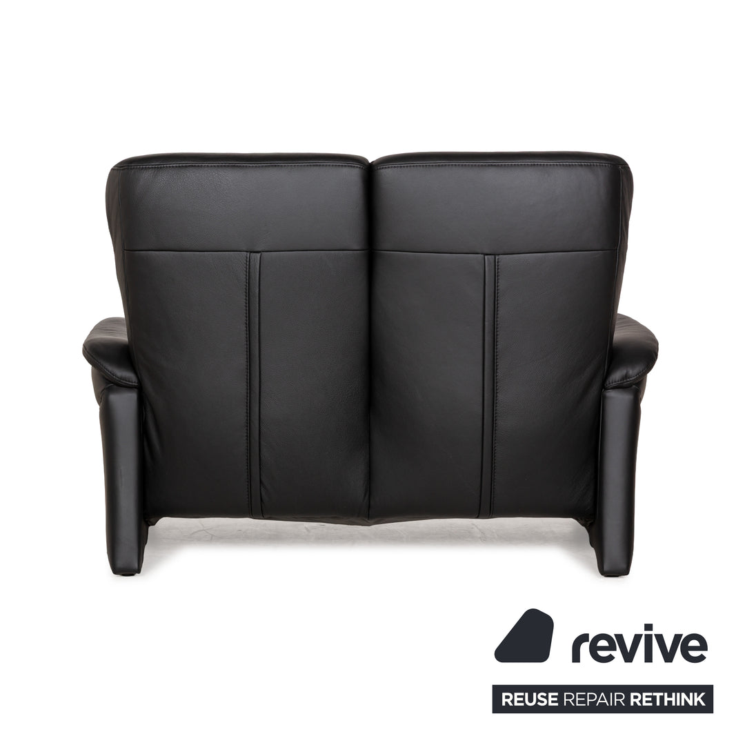 Himolla Cumuly Leather Two-Seater Black Sofa Couch