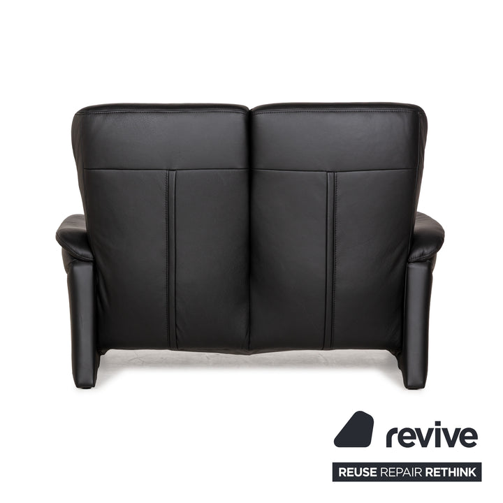 Himolla Cumuly Leather Two-Seater Black Sofa Couch