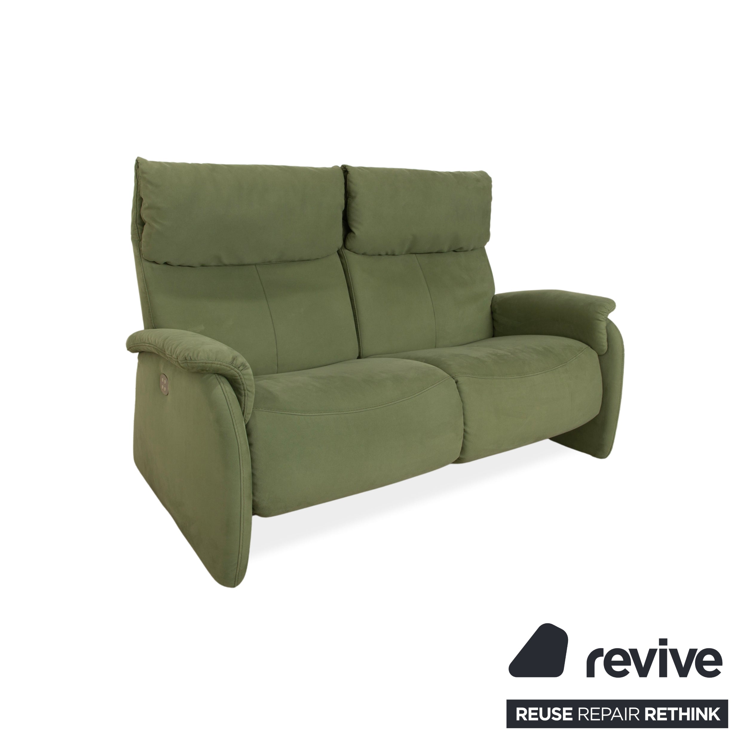 Canapé deux places électrique en tissu Cumuly vert olive Himolla