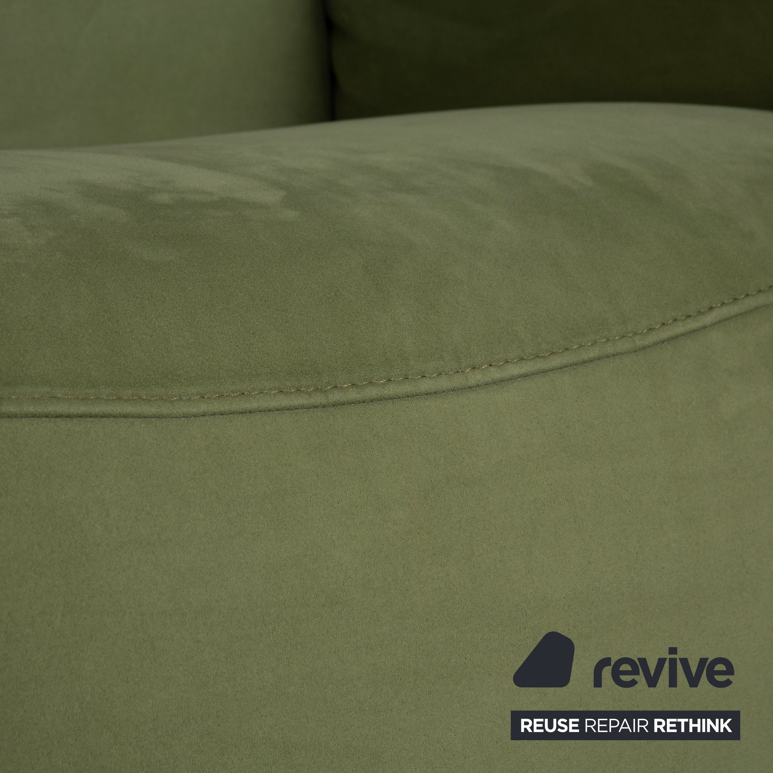 Himolla Cumuly fabric two-seater green olive electric function sofa couch