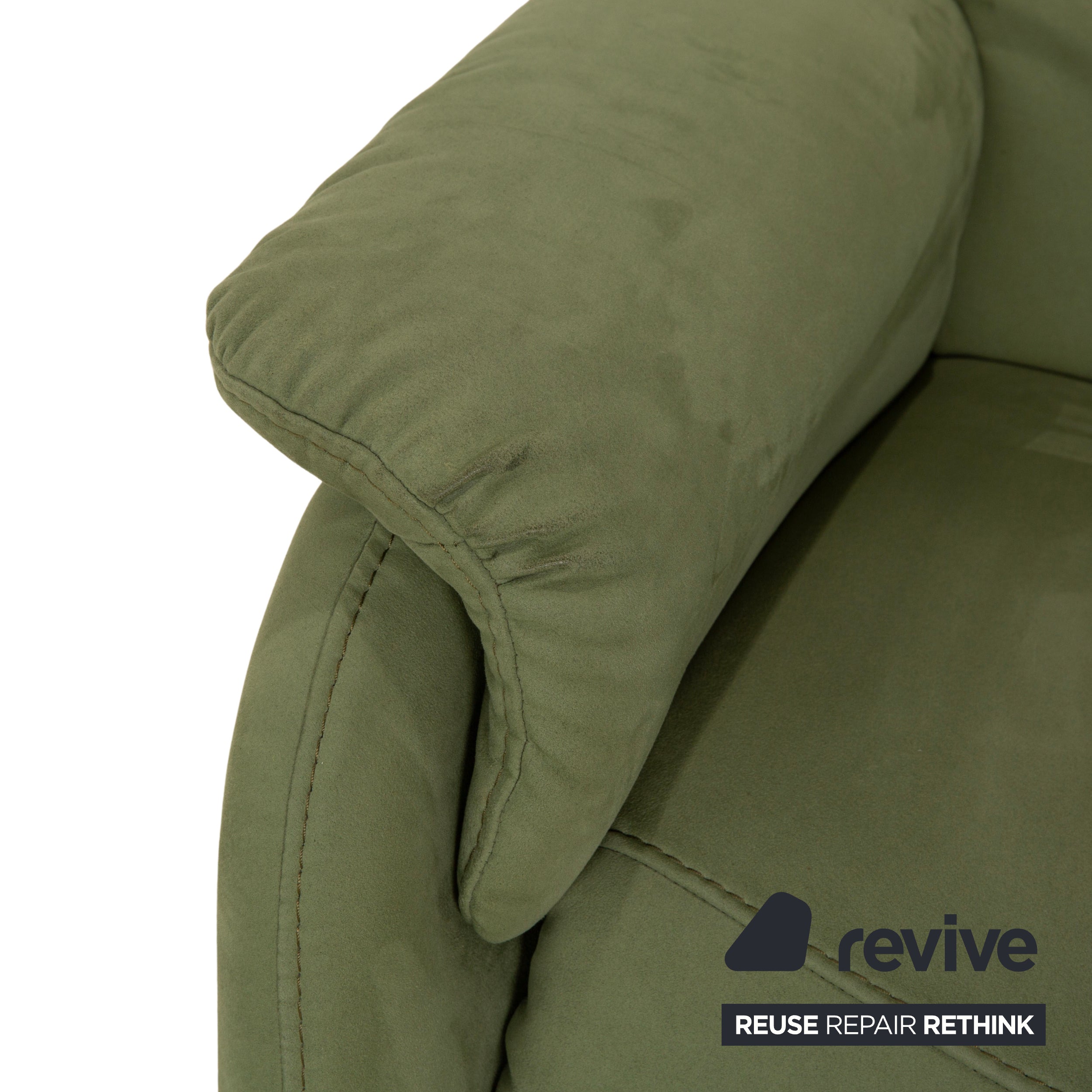 Himolla Cumuly fabric two-seater green olive electric function sofa couch