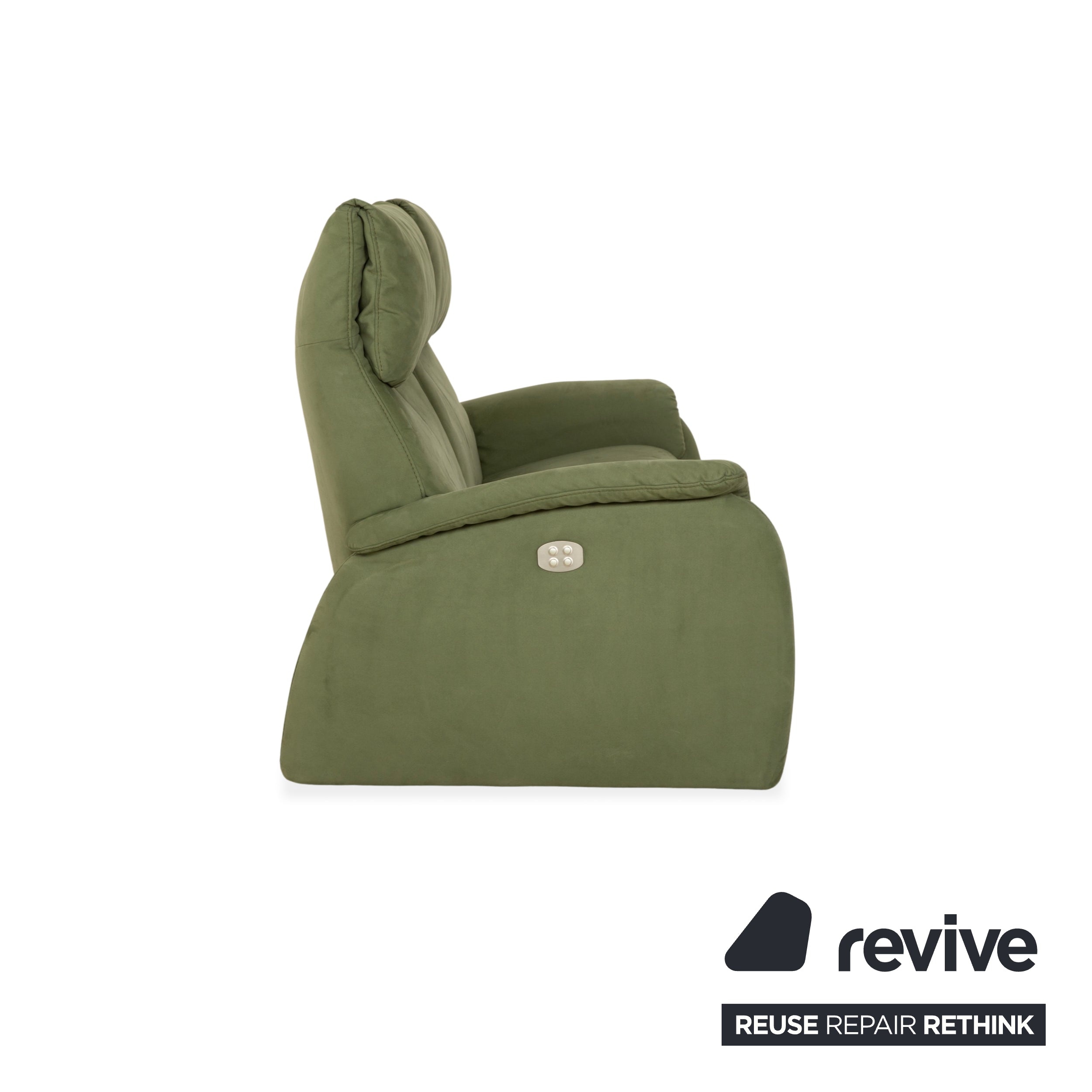 Himolla Cumuly fabric two-seater green olive electric function sofa couch