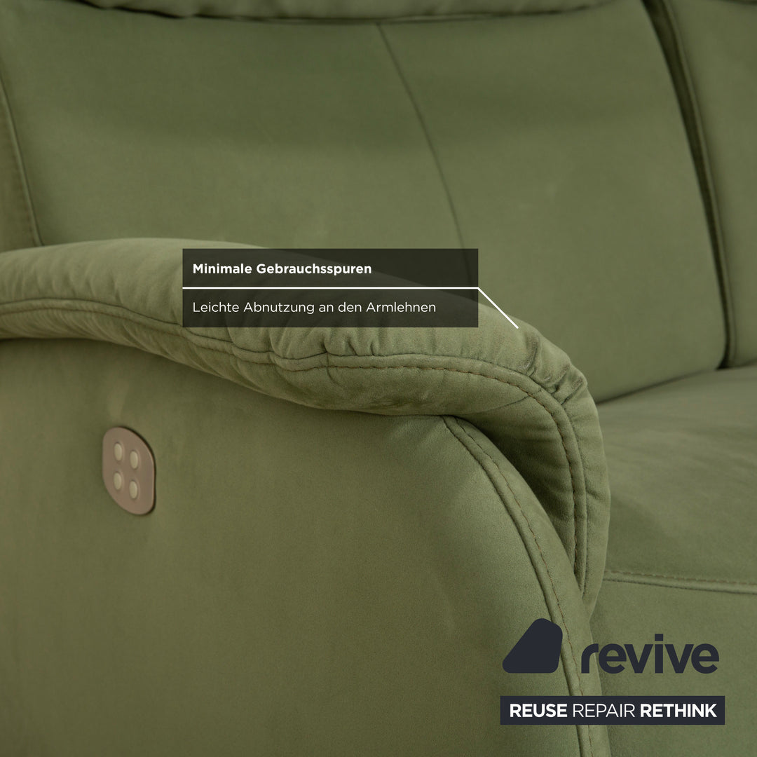 Canapé deux places électrique en tissu Cumuly vert olive Himolla