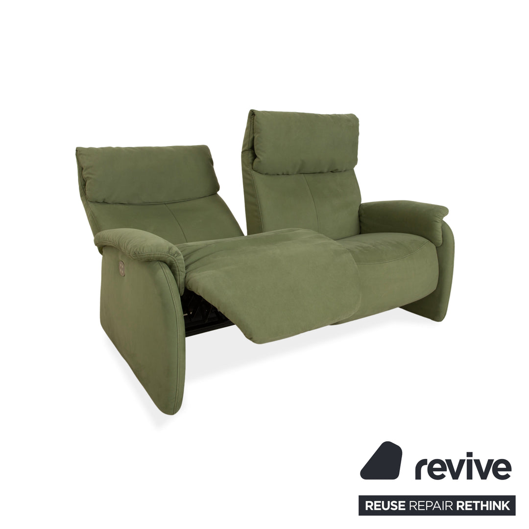 Canapé deux places électrique en tissu Cumuly vert olive Himolla