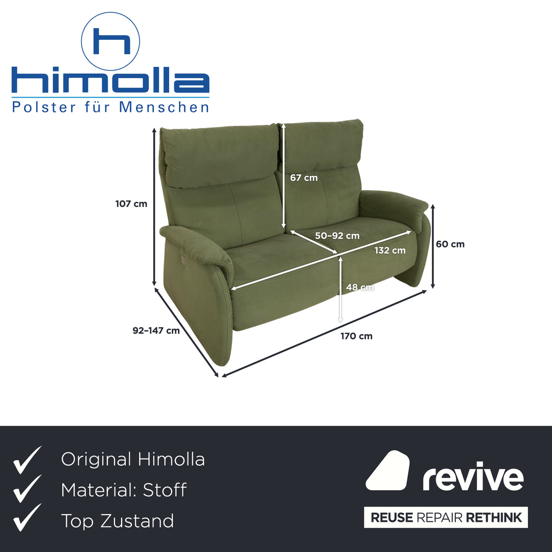 Himolla Cumuly Stoff Zweisitzer Grün Oliv erlektr. Funktion Sofa Couch