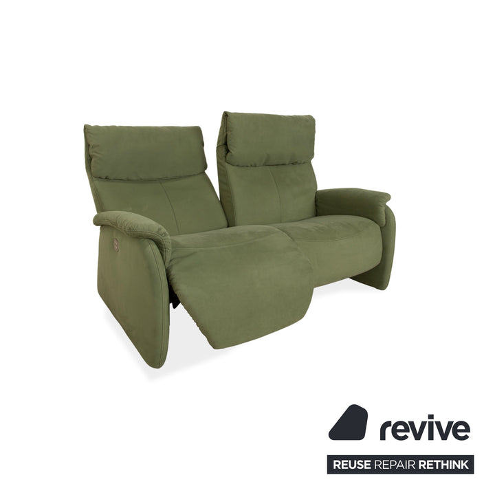 Canapé deux places électrique en tissu Cumuly vert olive Himolla