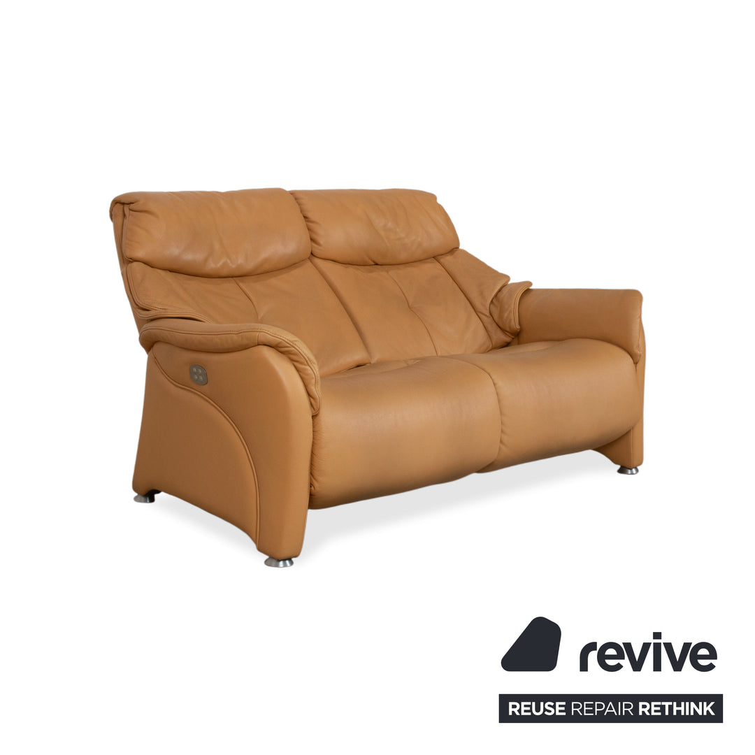 Himolla Dreisitzer Leder Sofa Cognac Orange Couch