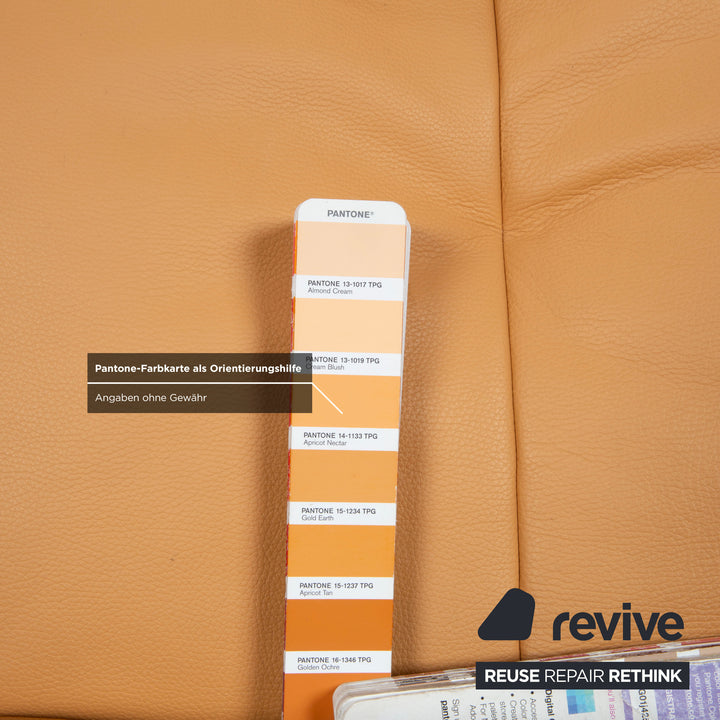 Himolla Dreisitzer Leder Sofa Cognac Orange Couch