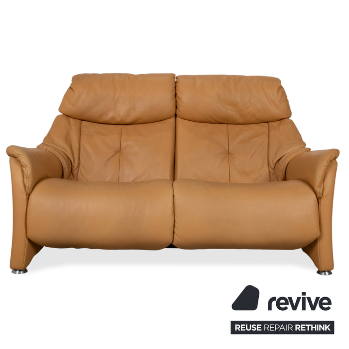 Himolla Dreisitzer Leder Sofa Cognac Orange Couch