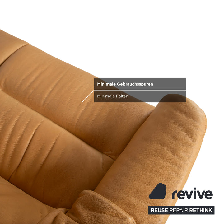 Himolla Dreisitzer Leder Sofa Cognac Orange Couch