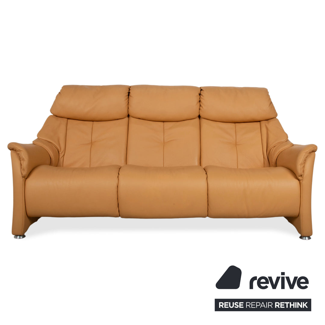 Himolla Dreisitzer Leder Sofa Cognac Orange Couch