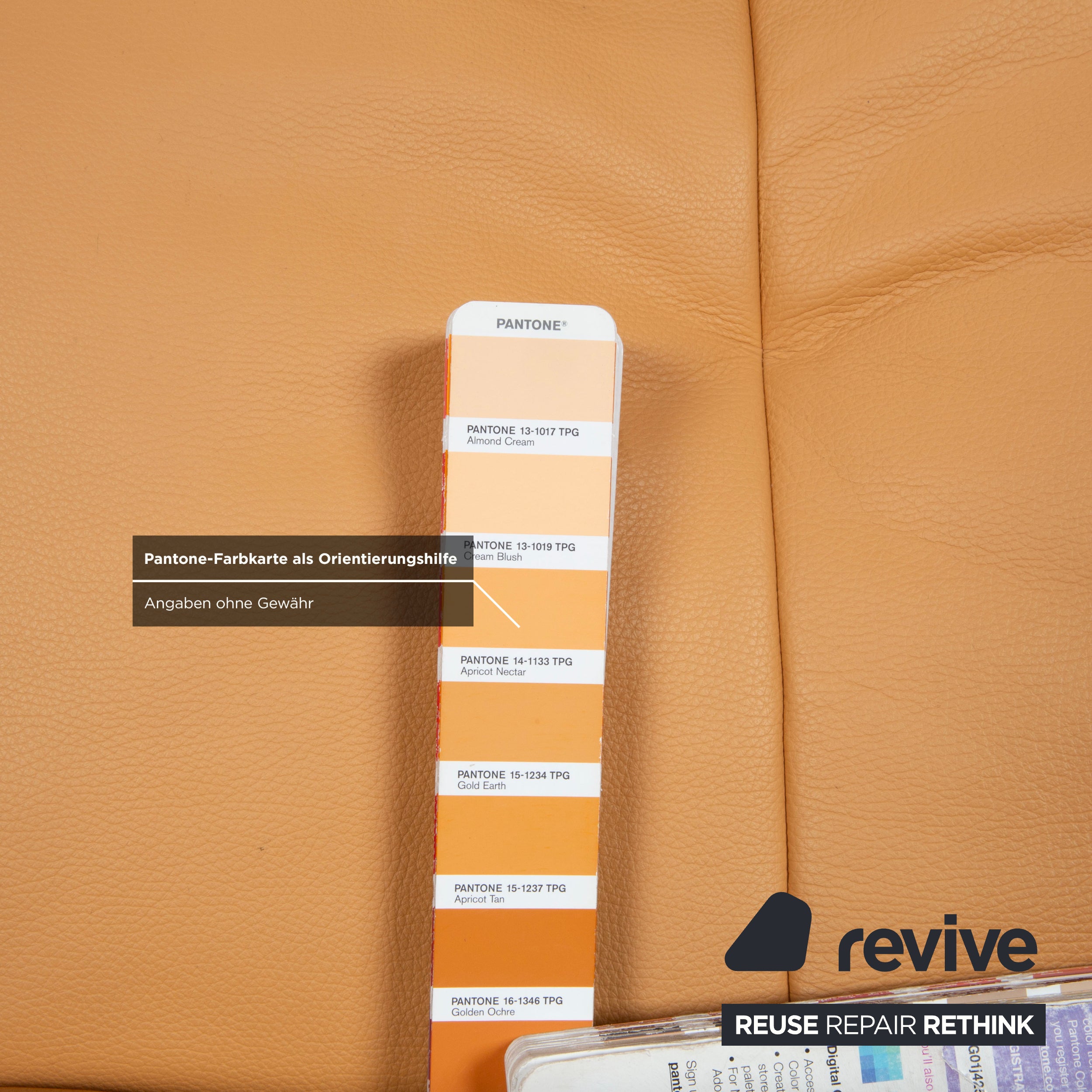 Himolla Three-Seater Leather Sofa Cognac Orange Couch