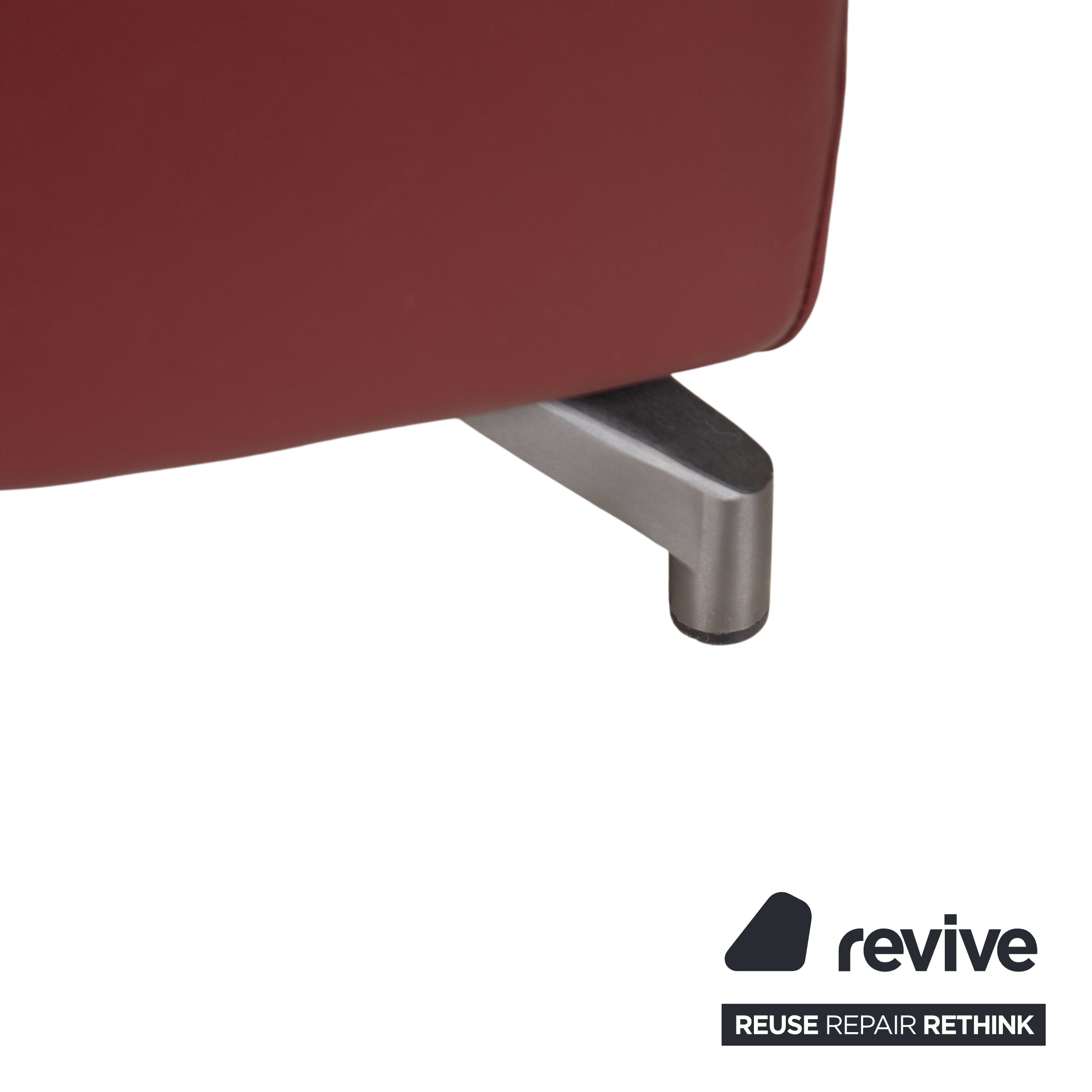 Himolla Dreisitzer Leder Sofa Rot Weinrot manuelle Funktion Couch