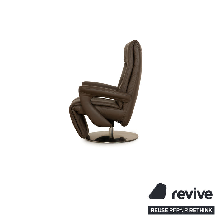 Himolla Easy-Swing Leather Armchair Brown manual function relaxation function