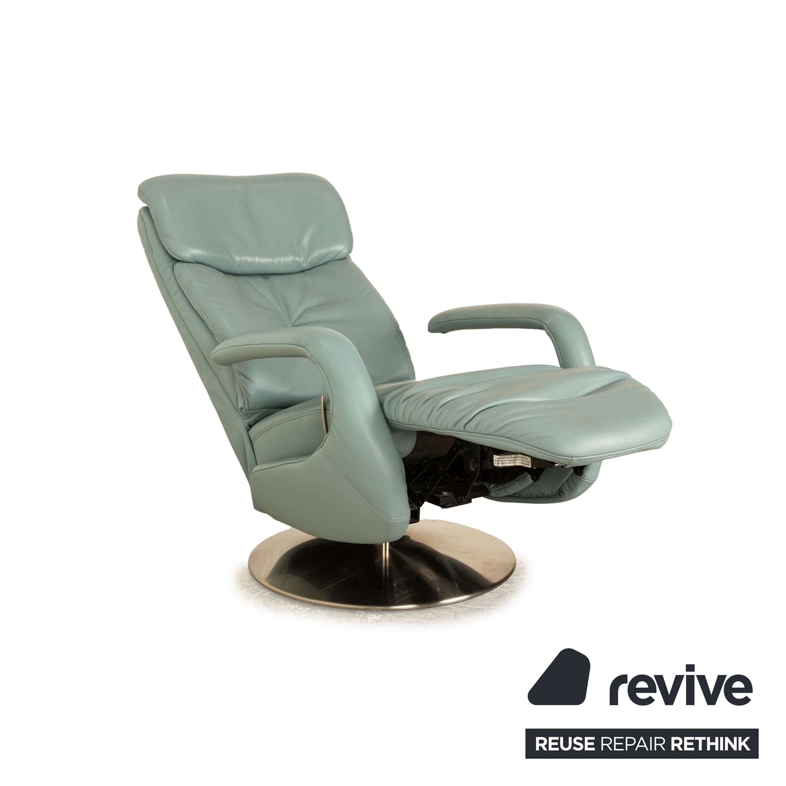 Fauteuil en cuir Himolla Easyswing Bleu Gris Turquoise fonction manuelle