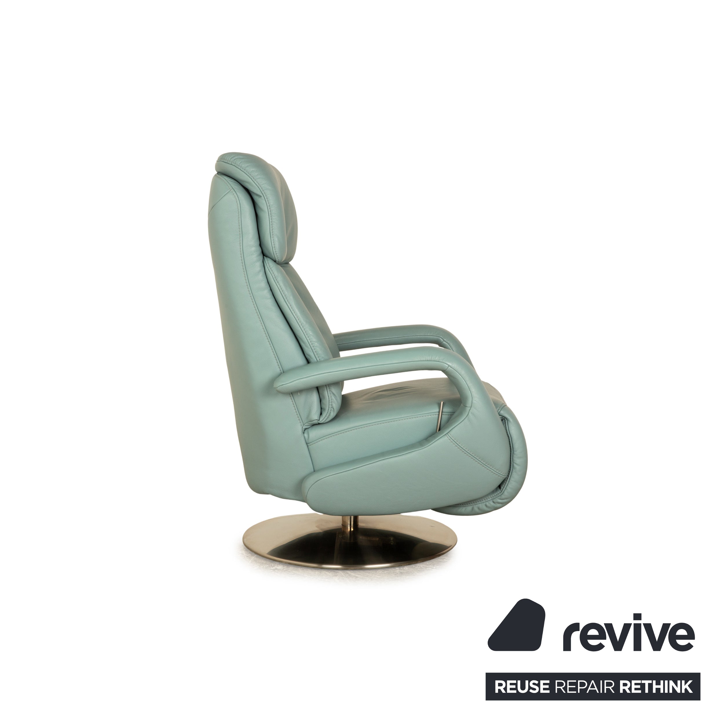 Fauteuil en cuir Himolla Easyswing Bleu Gris Turquoise fonction manuelle